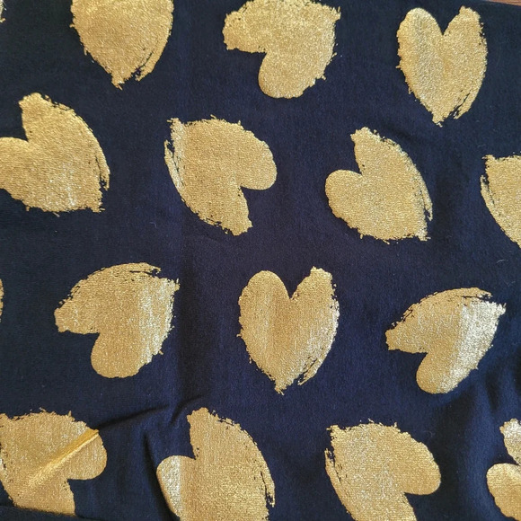 NOBO Black Gold Foil Heart Leggings Size Junior's XL 15/17 NEW - Picture 3 of 5